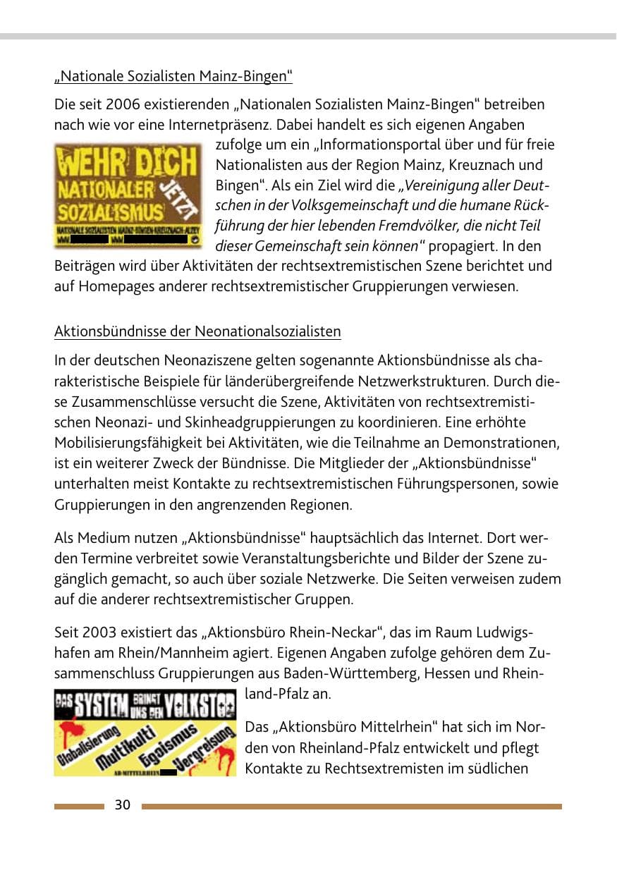 Seite 32 des Verfassungsschutzbericht 2011 Rheinland-Pfalz