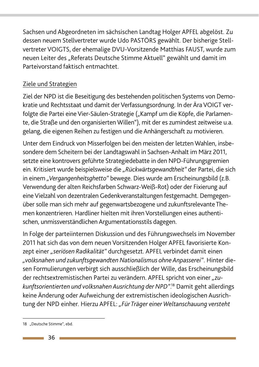 Seite 38 des Verfassungsschutzbericht 2011 Rheinland-Pfalz