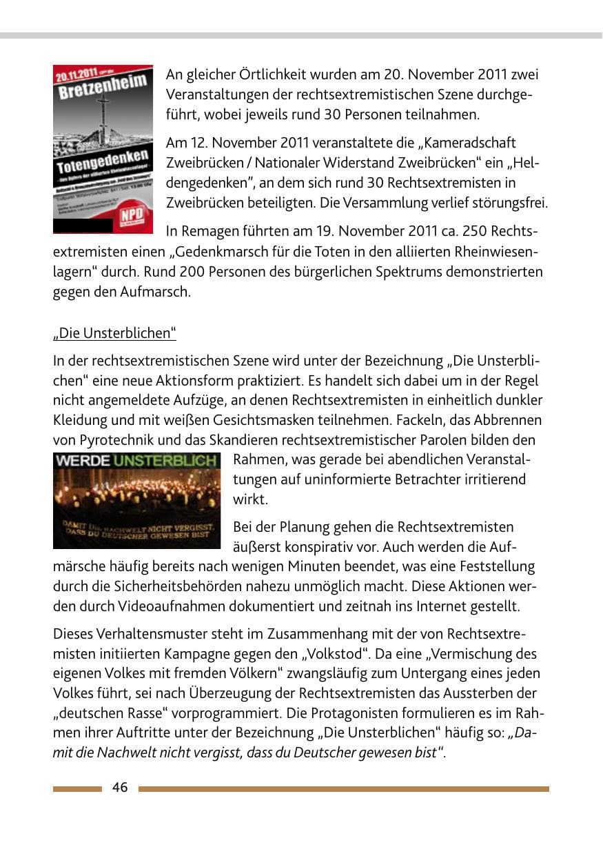 Seite 48 des Verfassungsschutzbericht 2011 Rheinland-Pfalz