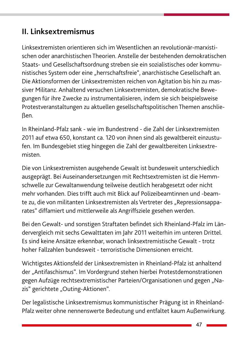 Seite 49 des Verfassungsschutzbericht 2011 Rheinland-Pfalz