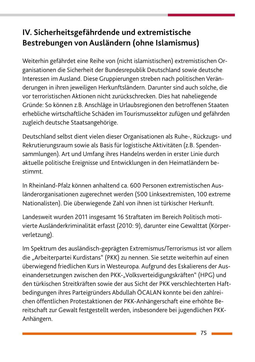 Seite 77 des Verfassungsschutzbericht 2011 Rheinland-Pfalz