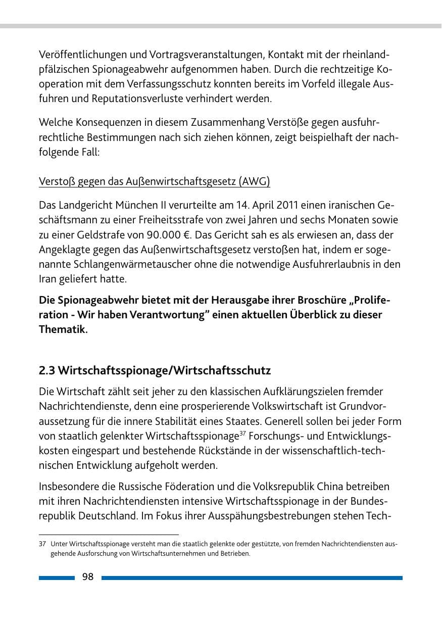 Seite 100 des Verfassungsschutzbericht 2011 Rheinland-Pfalz