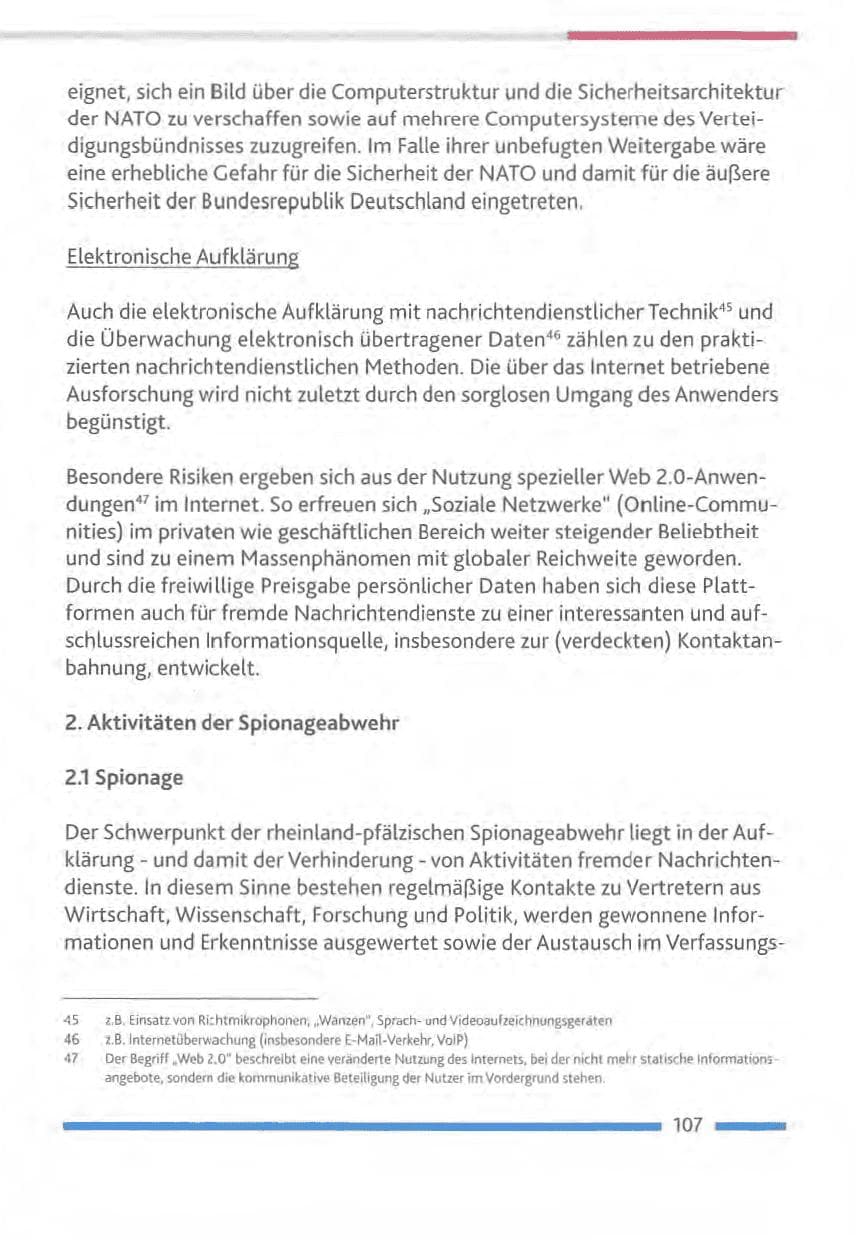 Seite 107 des Verfassungsschutzbericht 2012 Rheinland-Pfalz