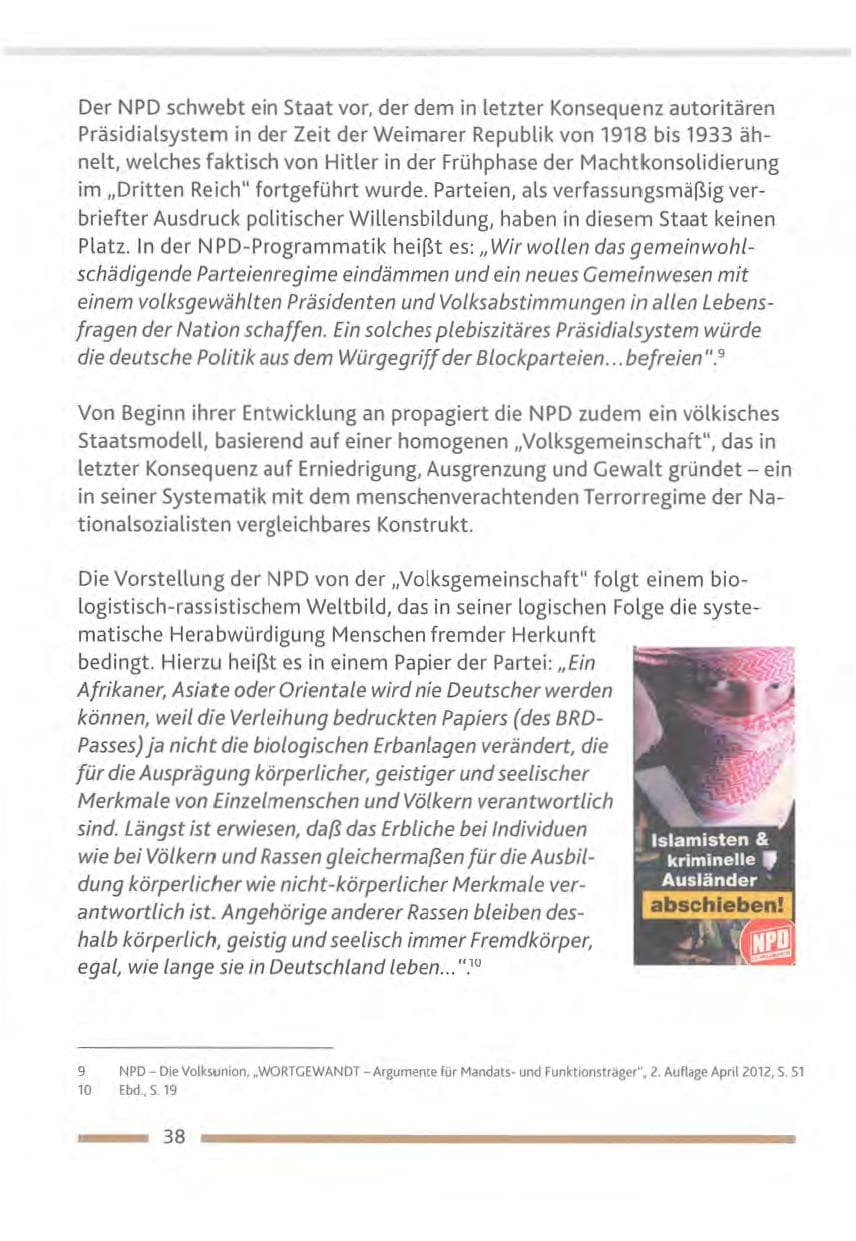 Seite 38 des Verfassungsschutzbericht 2012 Rheinland-Pfalz