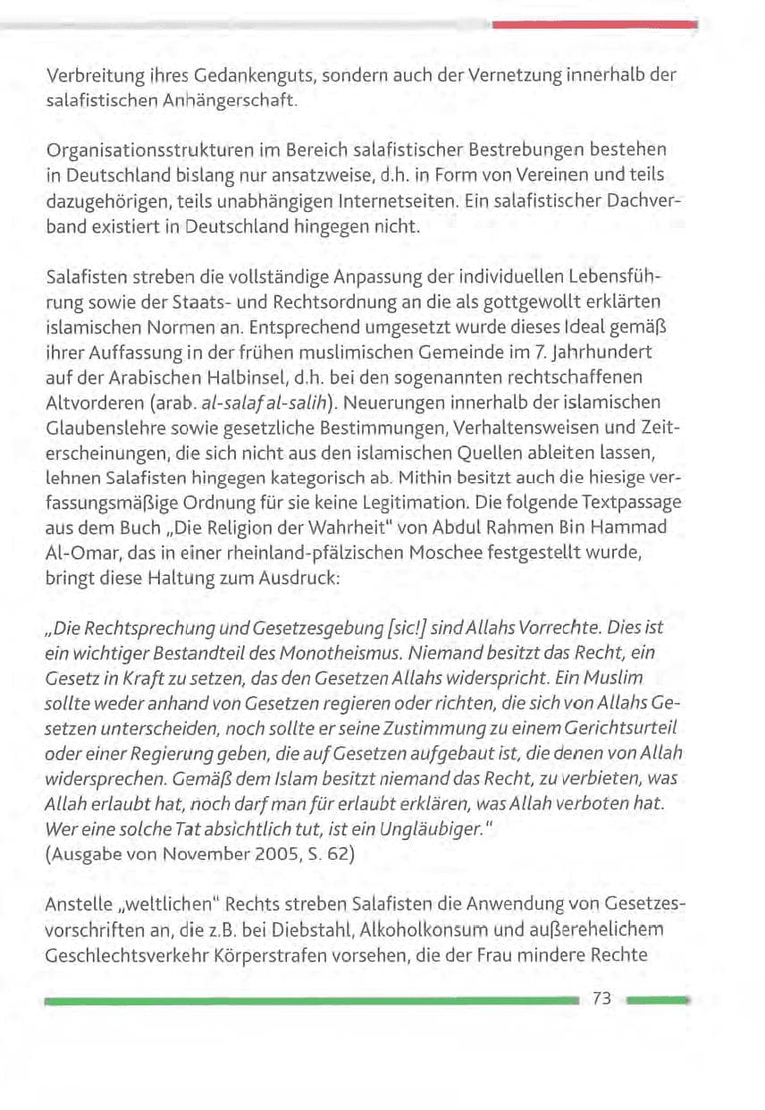 Seite 73 des Verfassungsschutzbericht 2012 Rheinland-Pfalz