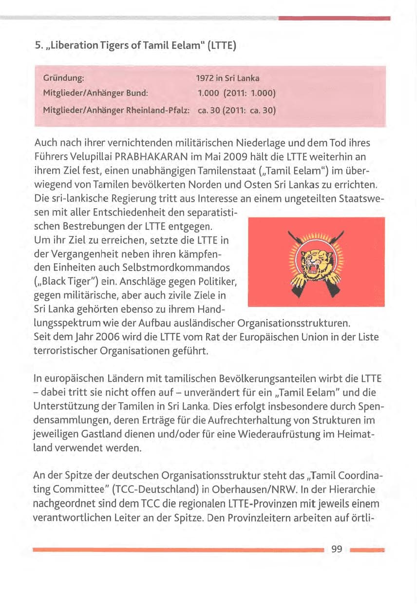 Seite 99 des Verfassungsschutzbericht 2012 Rheinland-Pfalz