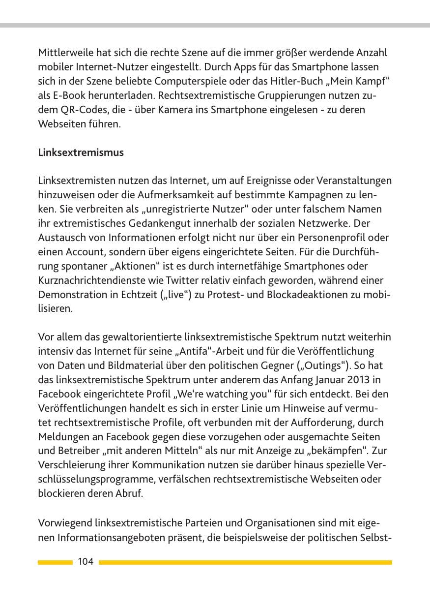 Seite 106 des Verfassungsschutzbericht 2013 Rheinland-Pfalz