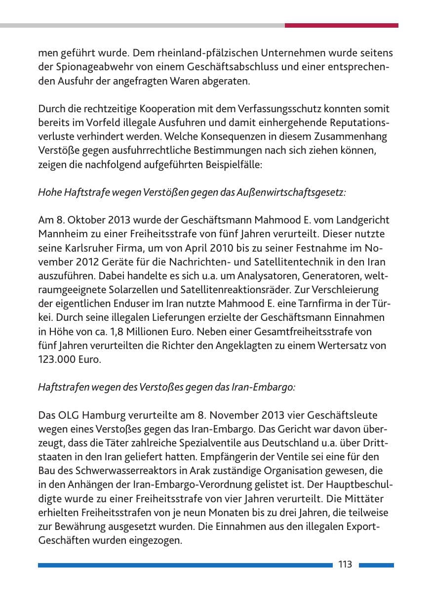 Seite 115 des Verfassungsschutzbericht 2013 Rheinland-Pfalz