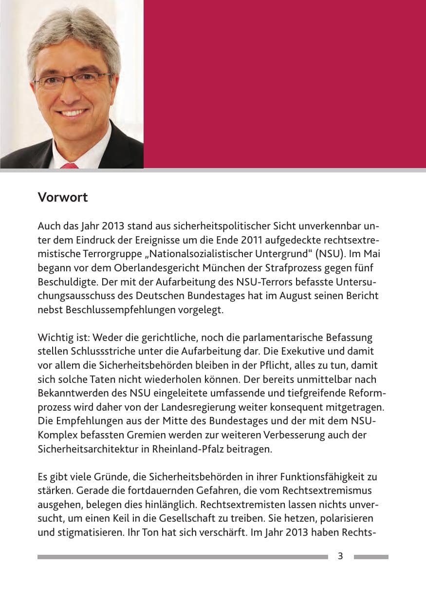 Seite 5 des Verfassungsschutzbericht 2013 Rheinland-Pfalz