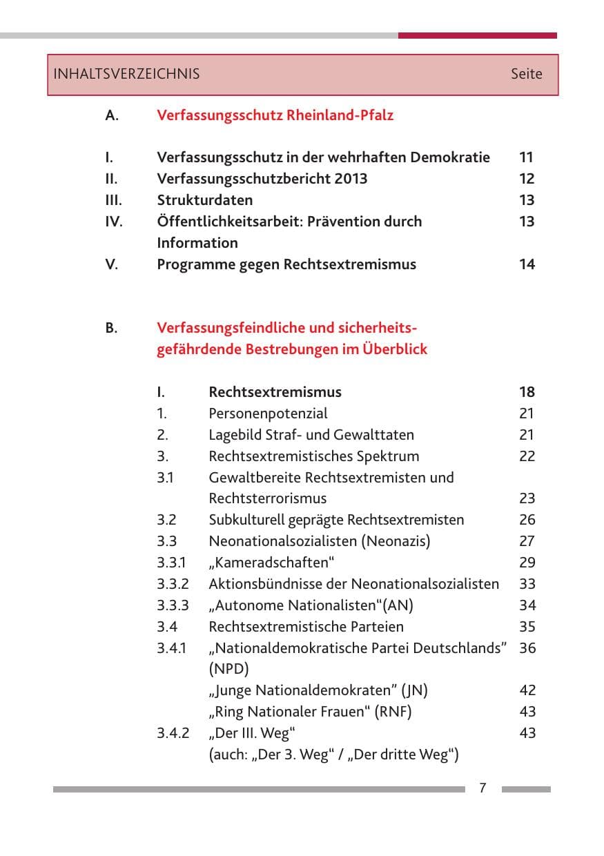 Seite 9 des Verfassungsschutzbericht 2013 Rheinland-Pfalz