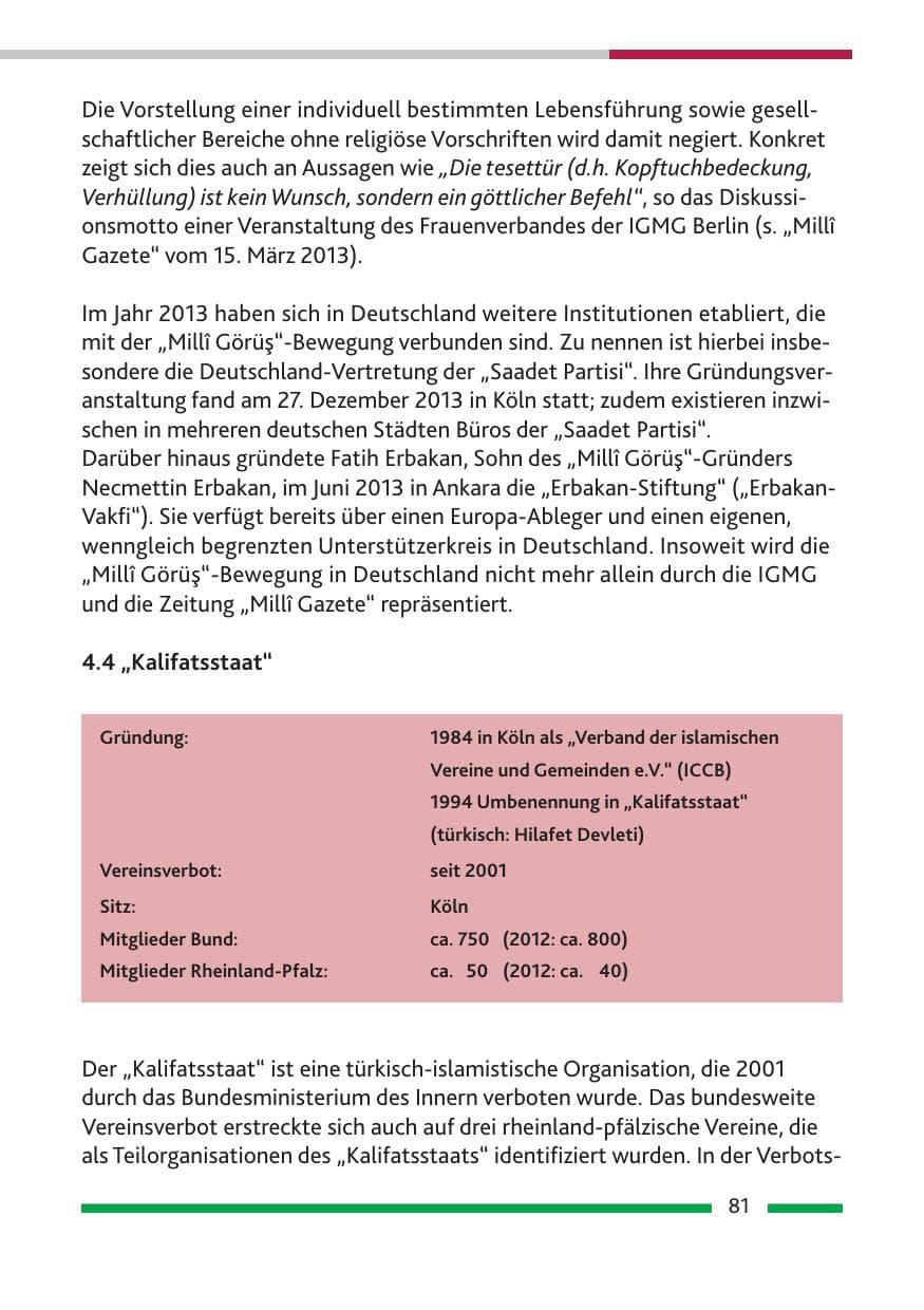 Seite 83 des Verfassungsschutzbericht 2013 Rheinland-Pfalz