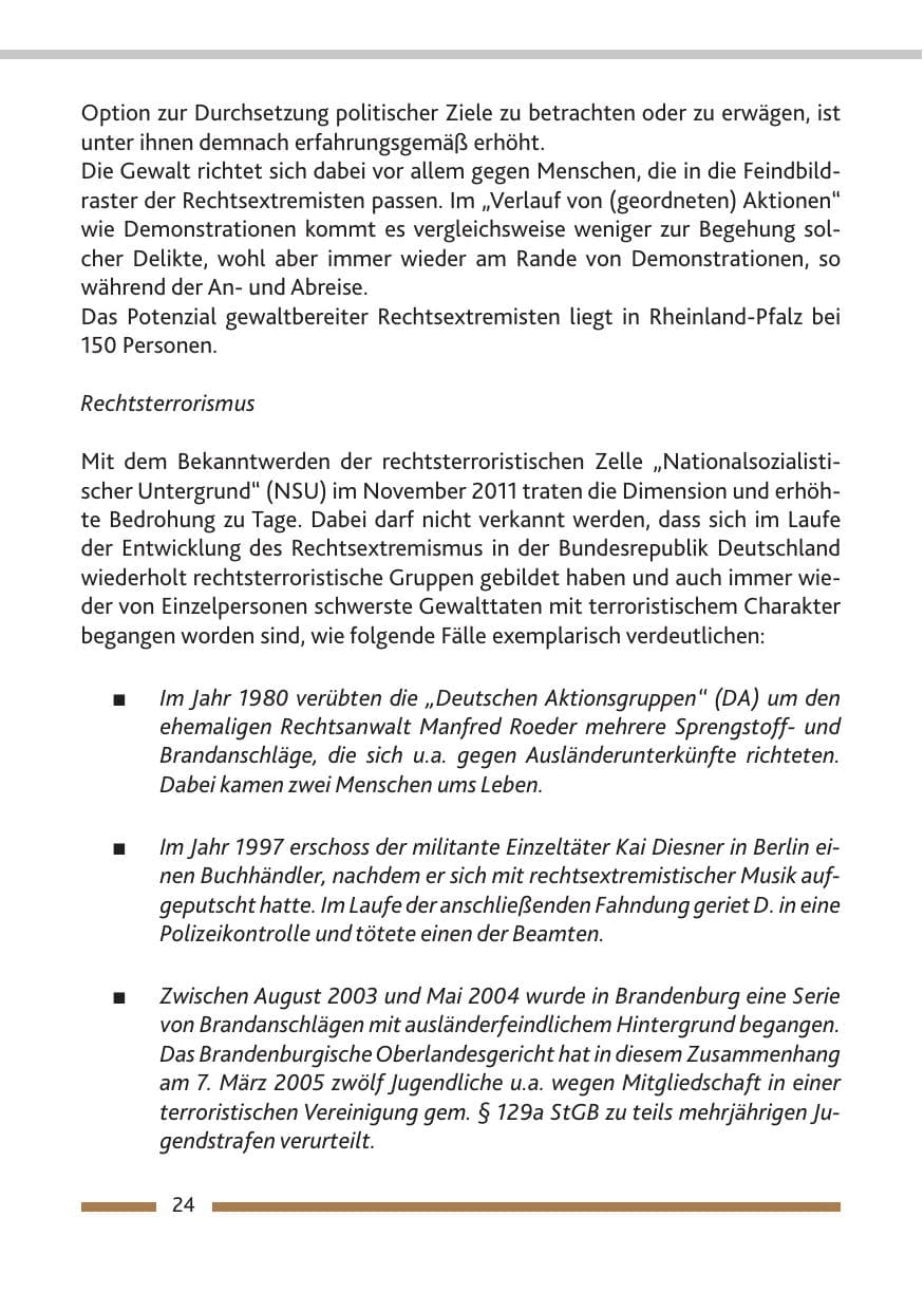 Seite 26 des Verfassungsschutzbericht 2014 Rheinland-Pfalz