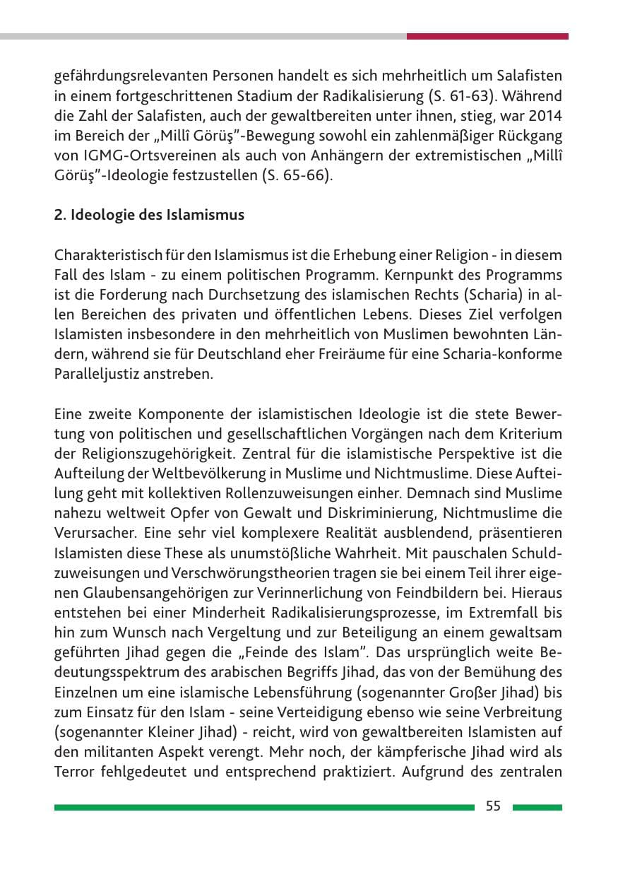 Seite 57 des Verfassungsschutzbericht 2014 Rheinland-Pfalz