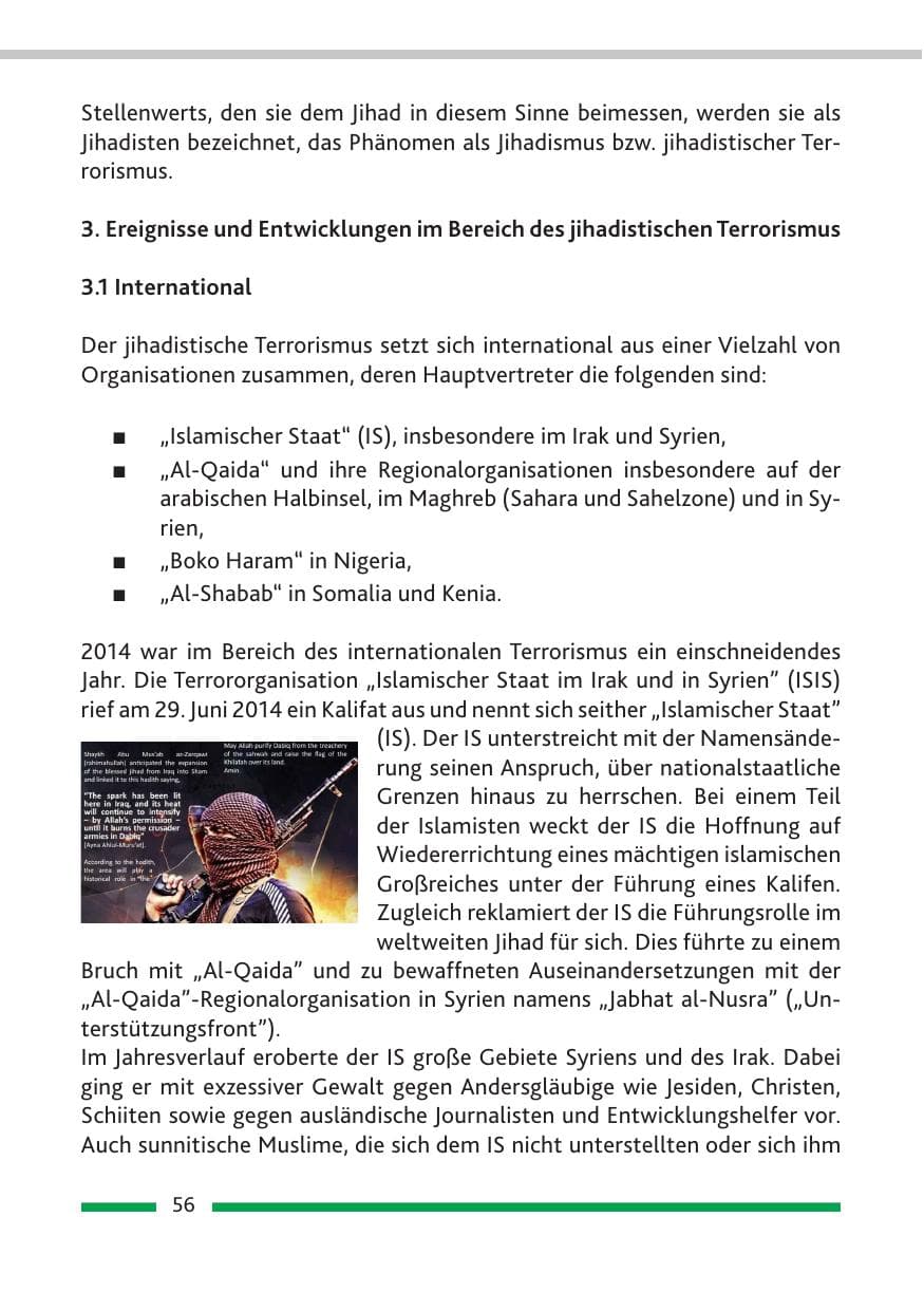 Seite 58 des Verfassungsschutzbericht 2014 Rheinland-Pfalz