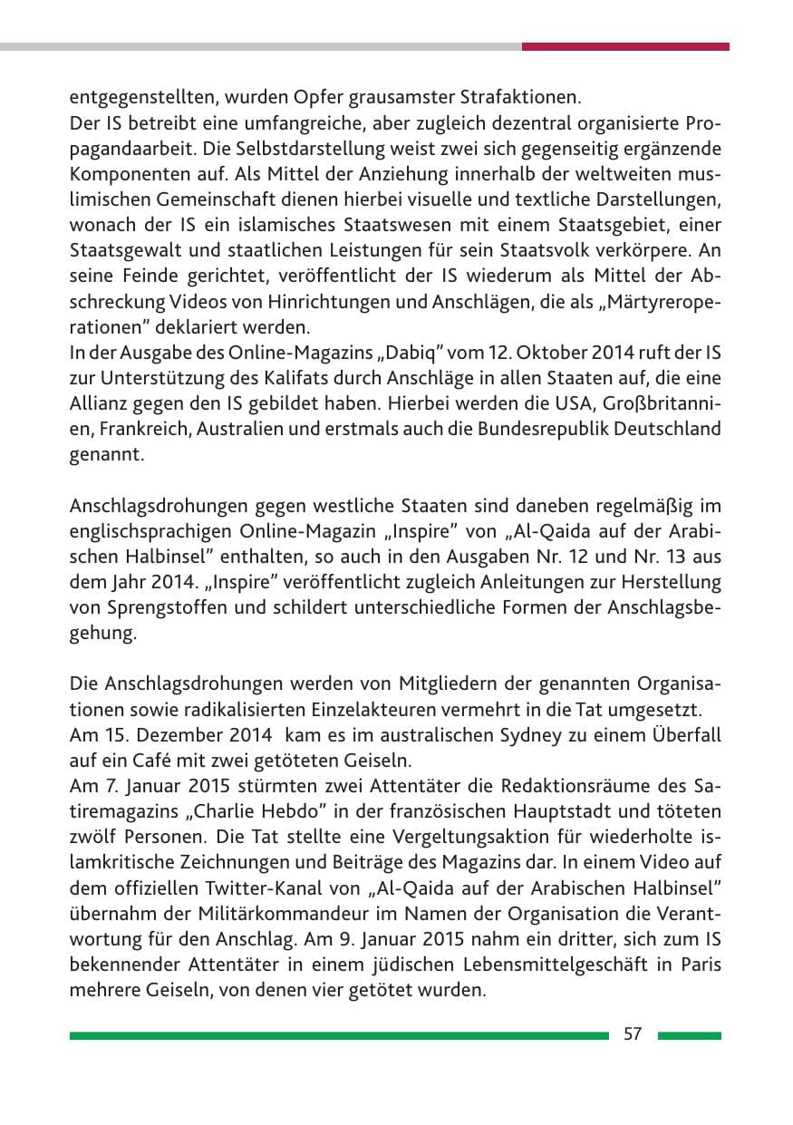 Seite 59 des Verfassungsschutzbericht 2014 Rheinland-Pfalz