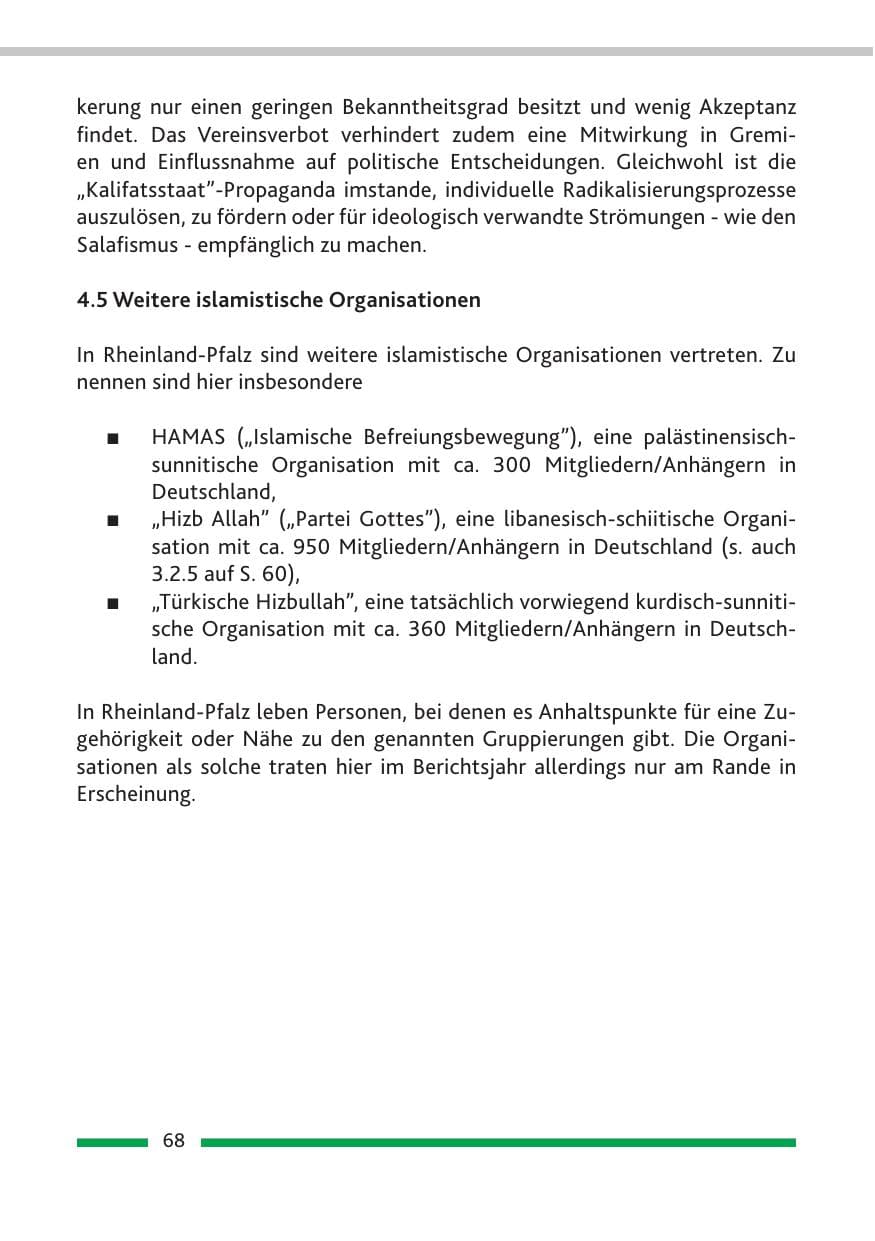 Seite 70 des Verfassungsschutzbericht 2014 Rheinland-Pfalz