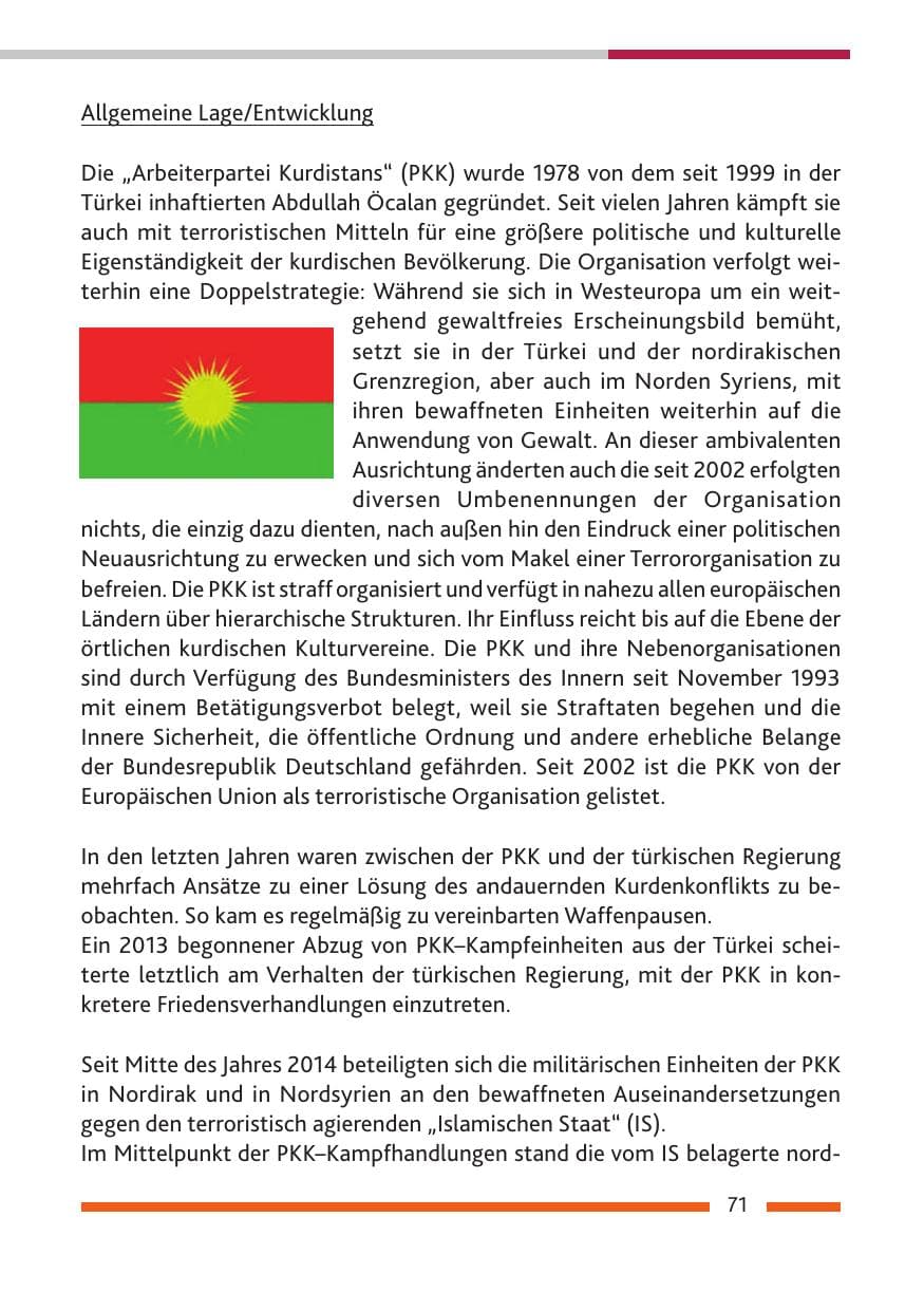 Seite 73 des Verfassungsschutzbericht 2014 Rheinland-Pfalz