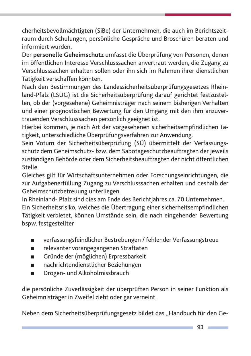 Seite 95 des Verfassungsschutzbericht 2014 Rheinland-Pfalz