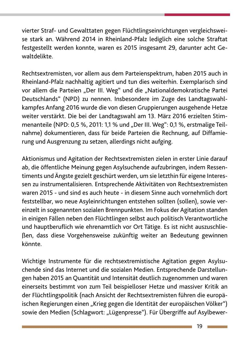 Seite 21 des Verfassungsschutzbericht 2015 Rheinland-Pfalz