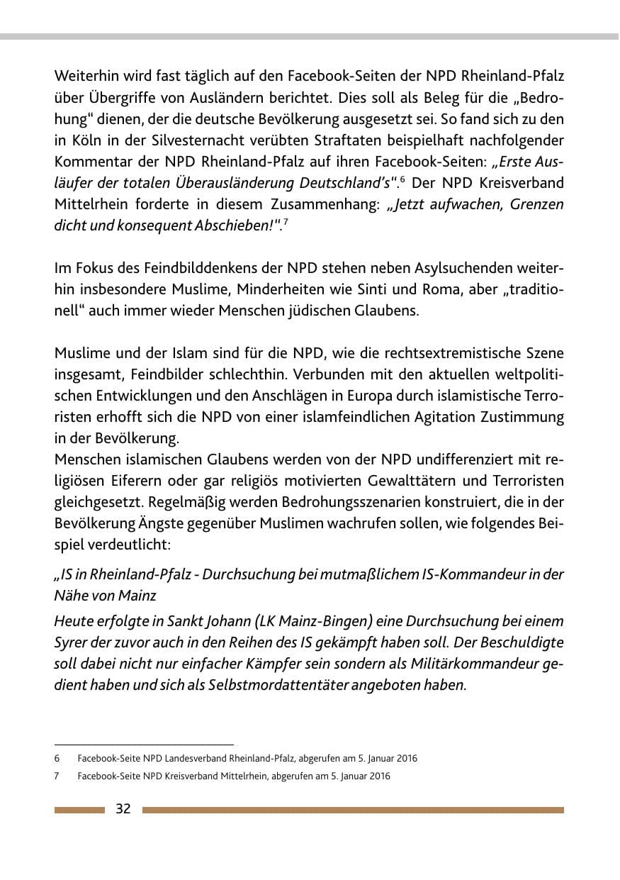 Seite 34 des Verfassungsschutzbericht 2015 Rheinland-Pfalz