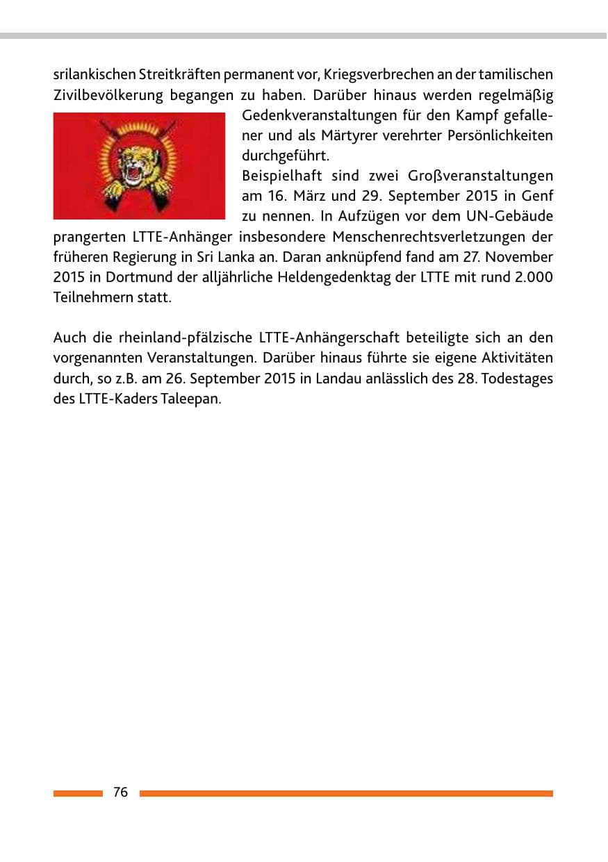 Seite 78 des Verfassungsschutzbericht 2015 Rheinland-Pfalz