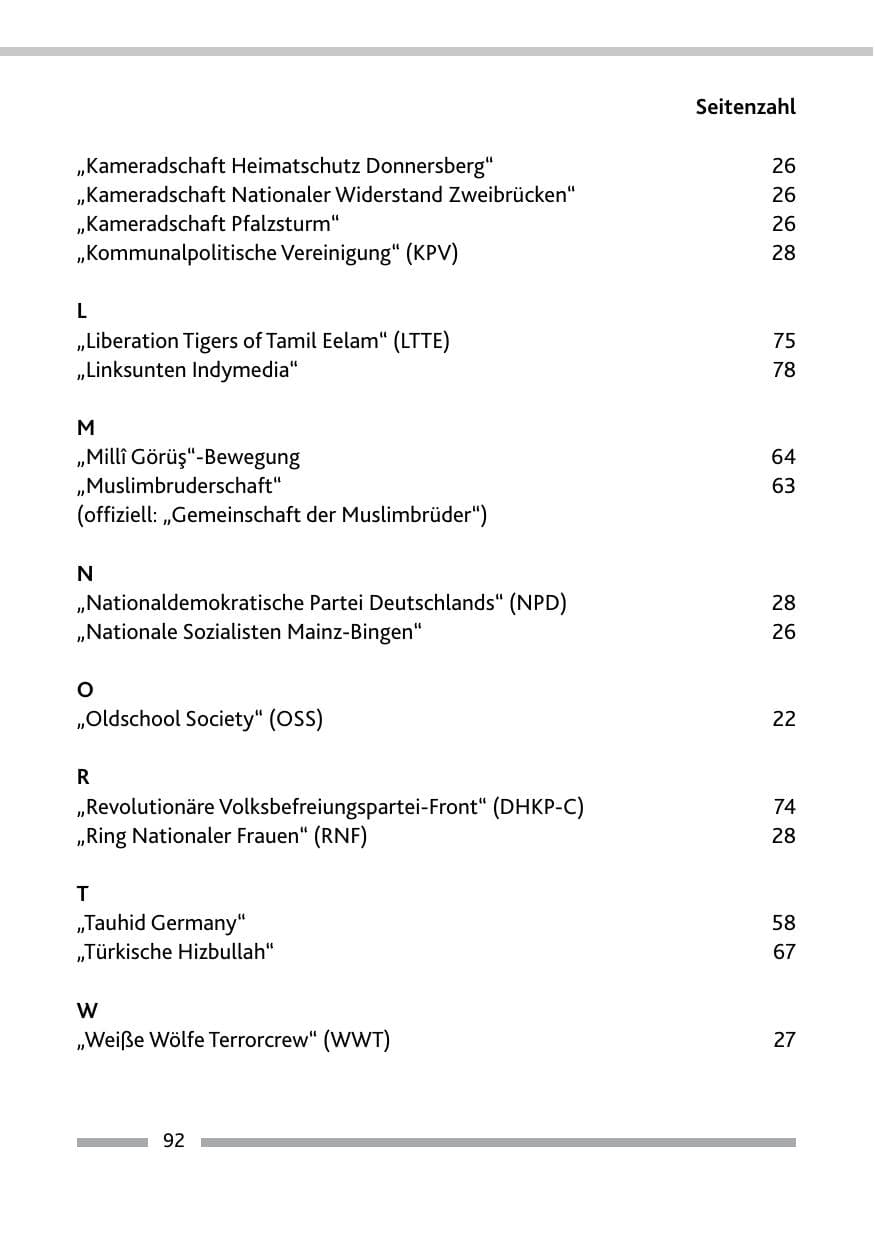Seite 94 des Verfassungsschutzbericht 2015 Rheinland-Pfalz