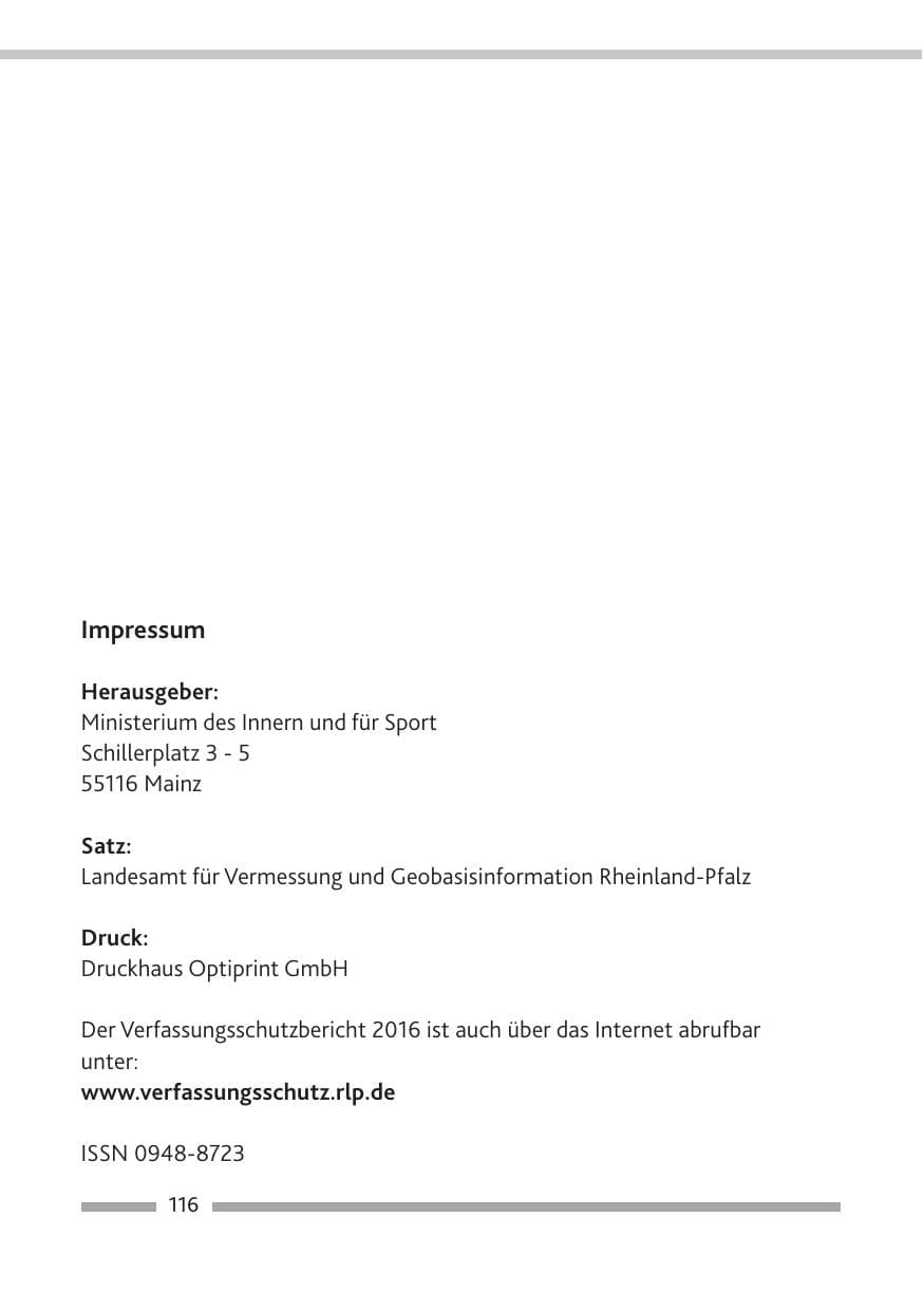 Seite 118 des Verfassungsschutzbericht 2016 Rheinland-Pfalz