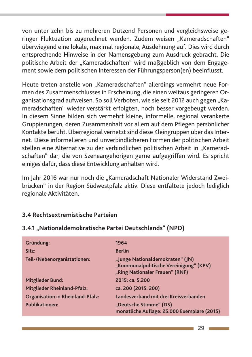 Seite 31 des Verfassungsschutzbericht 2016 Rheinland-Pfalz