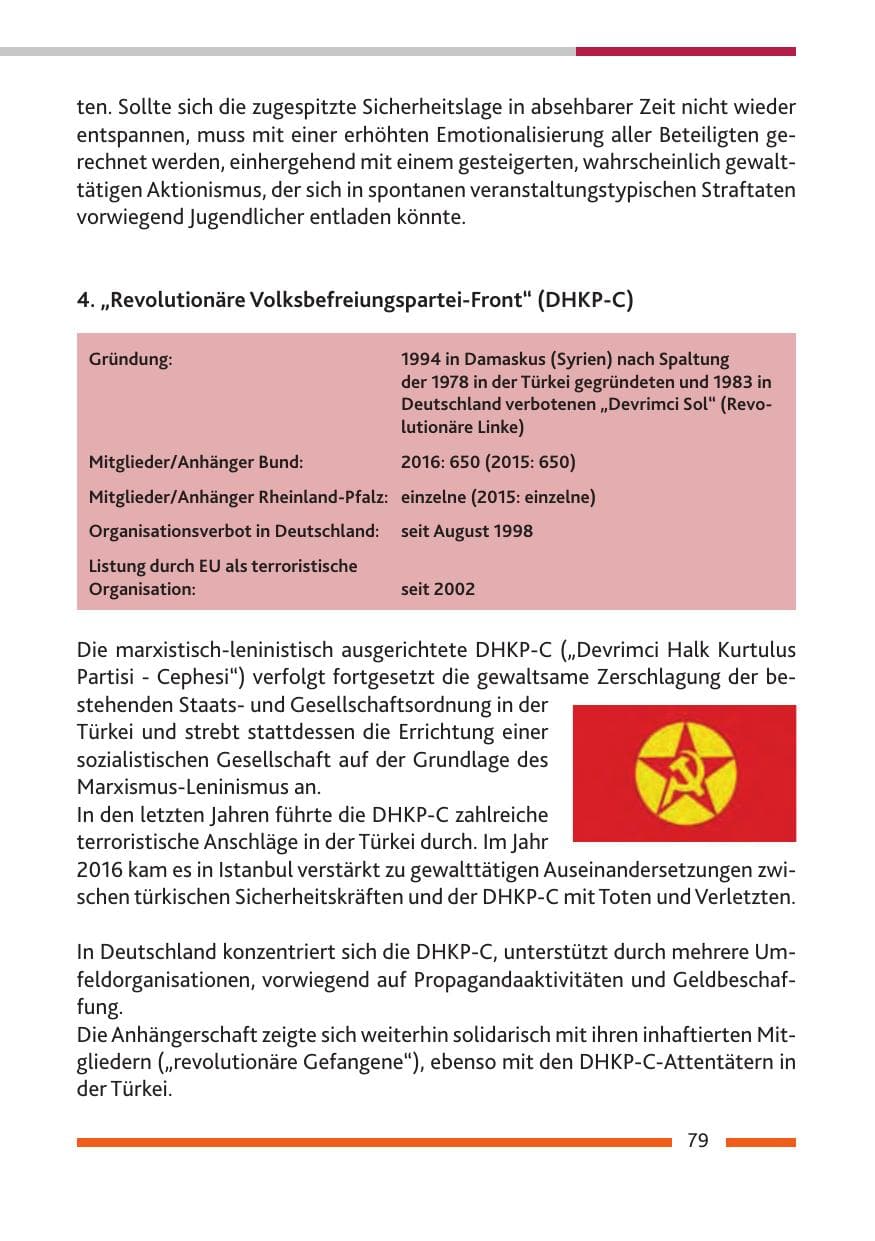 Seite 81 des Verfassungsschutzbericht 2016 Rheinland-Pfalz