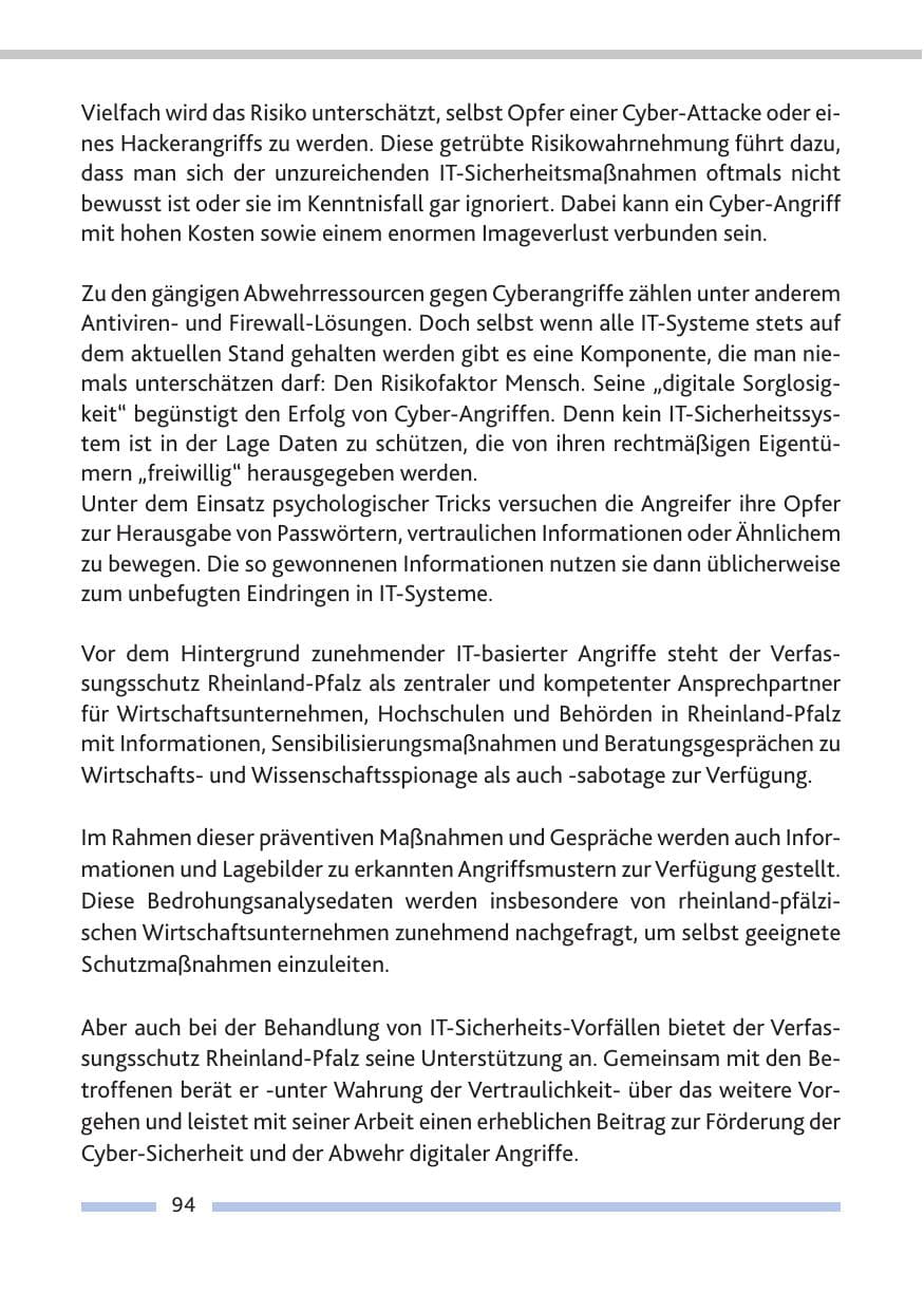 Seite 96 des Verfassungsschutzbericht 2016 Rheinland-Pfalz