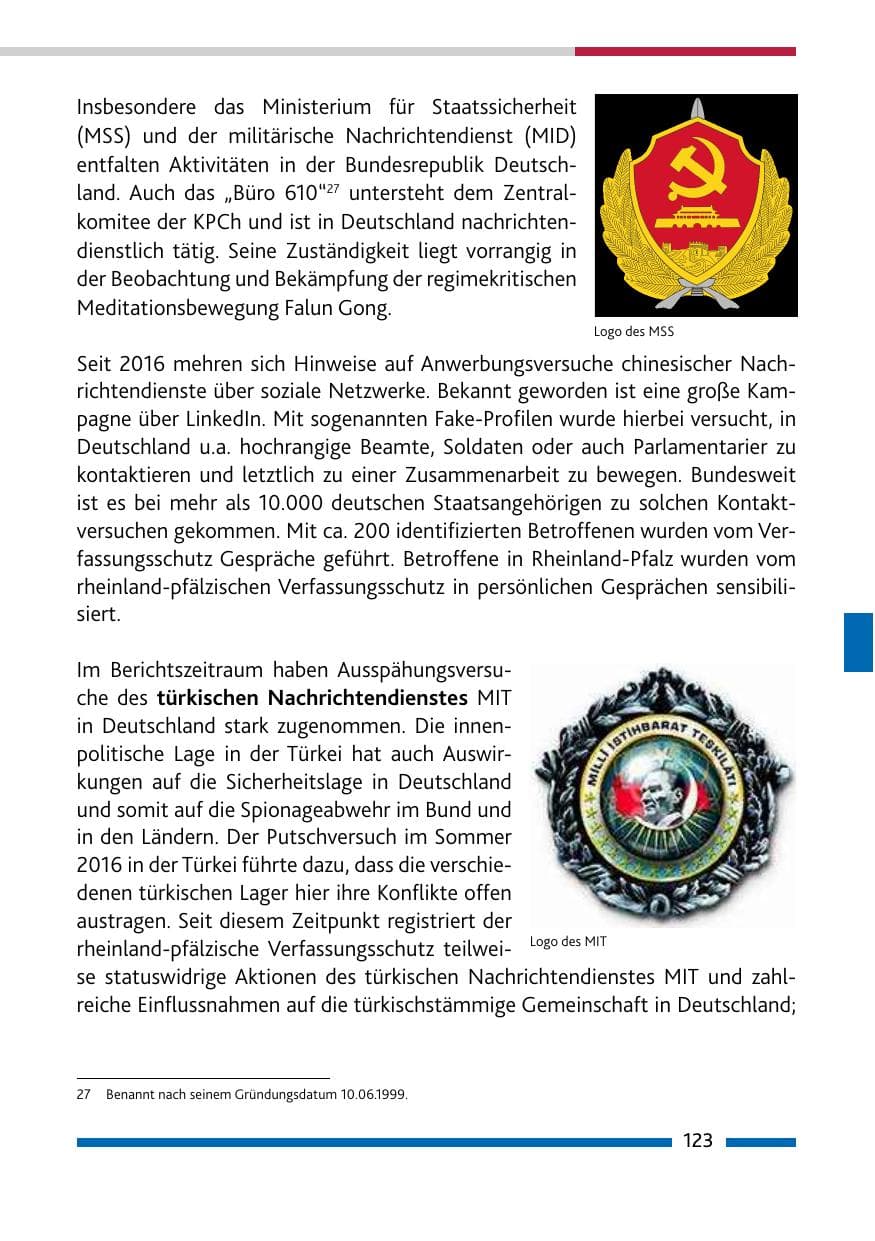 Seite 123 des Verfassungsschutzbericht 2017 Rheinland-Pfalz