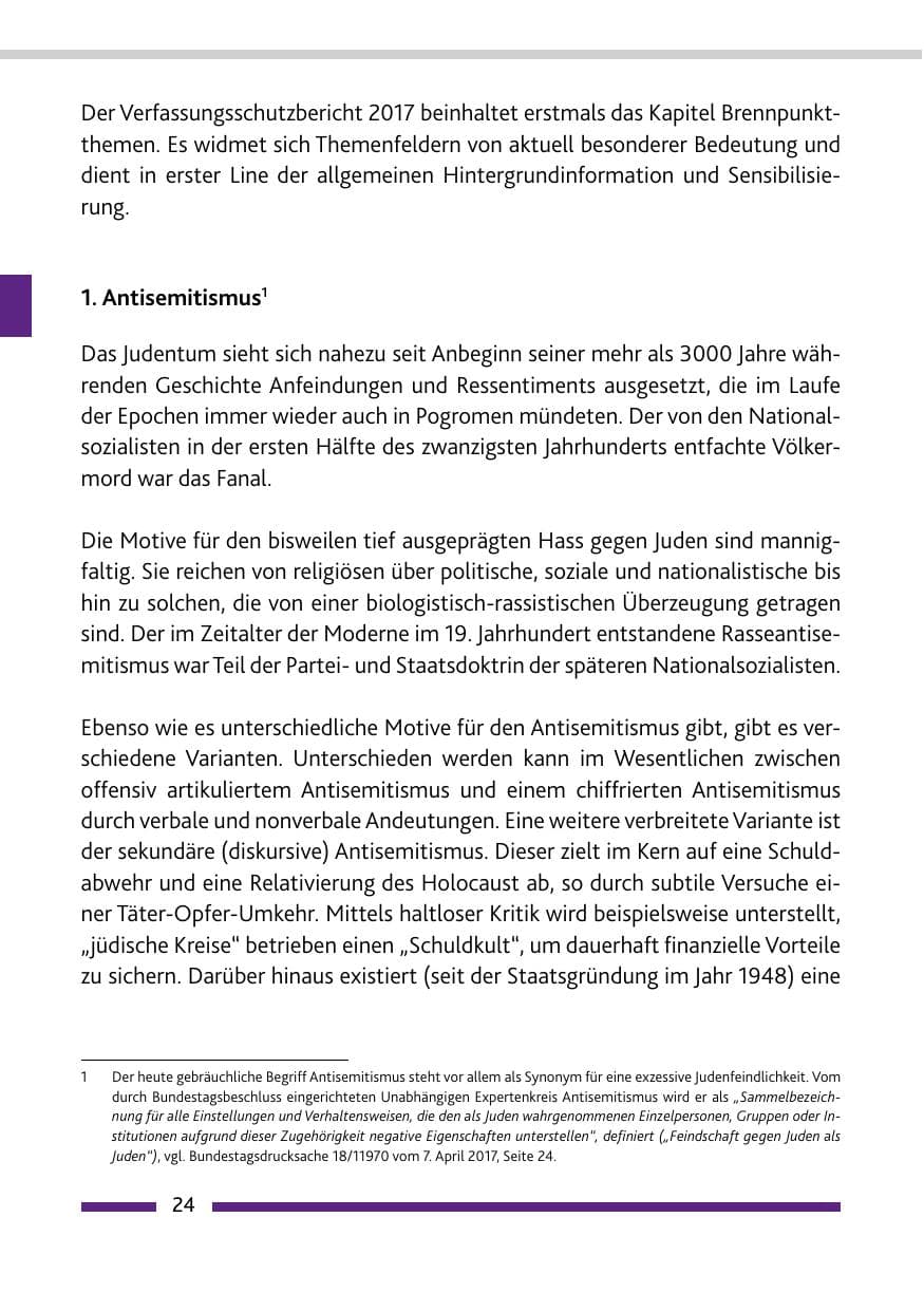Seite 24 des Verfassungsschutzbericht 2017 Rheinland-Pfalz