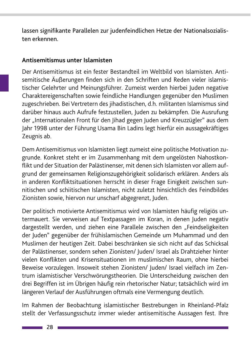 Seite 28 des Verfassungsschutzbericht 2017 Rheinland-Pfalz