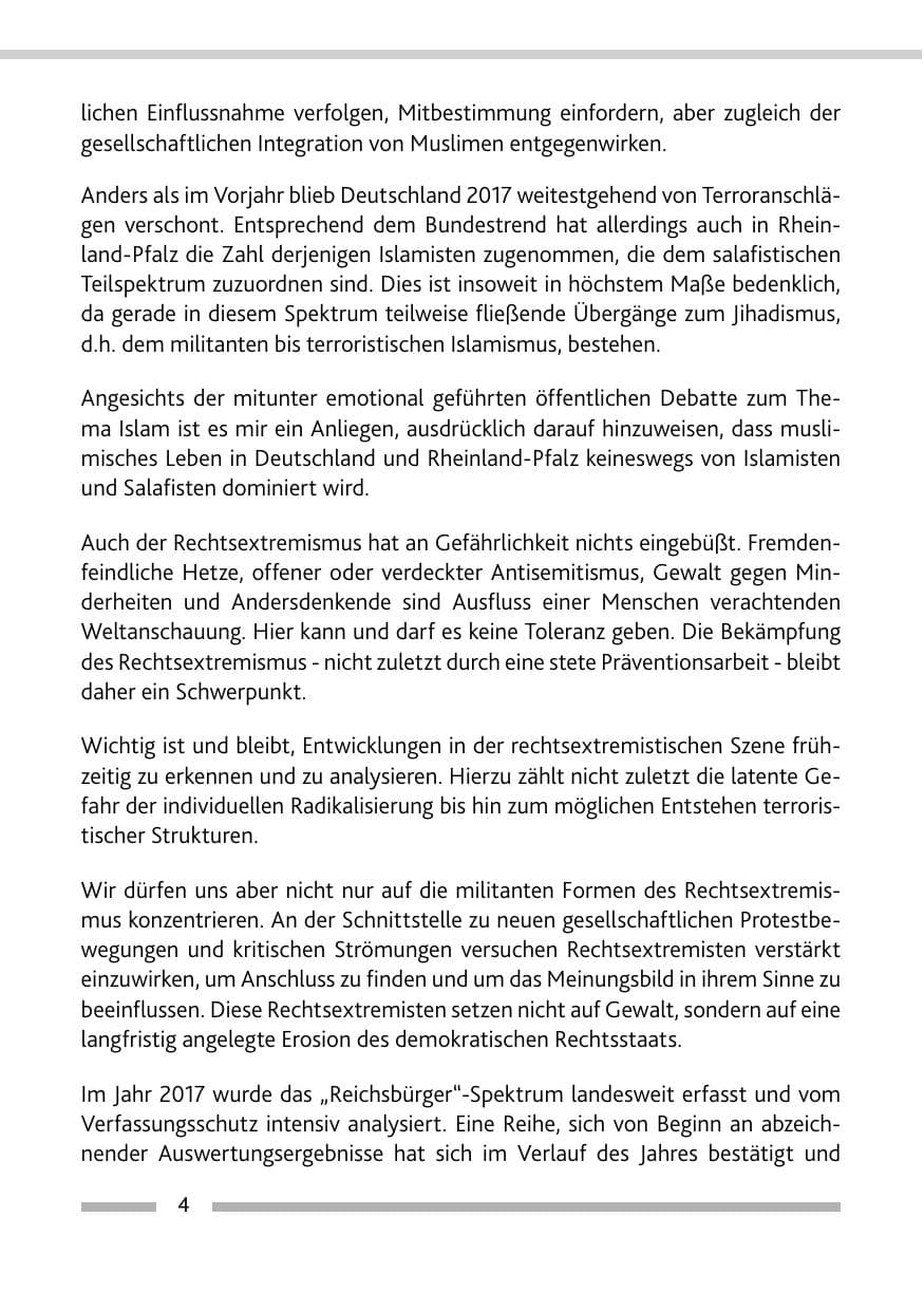 Seite 4 des Verfassungsschutzbericht 2017 Rheinland-Pfalz
