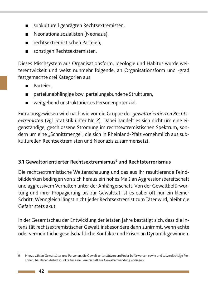 Seite 42 des Verfassungsschutzbericht 2017 Rheinland-Pfalz
