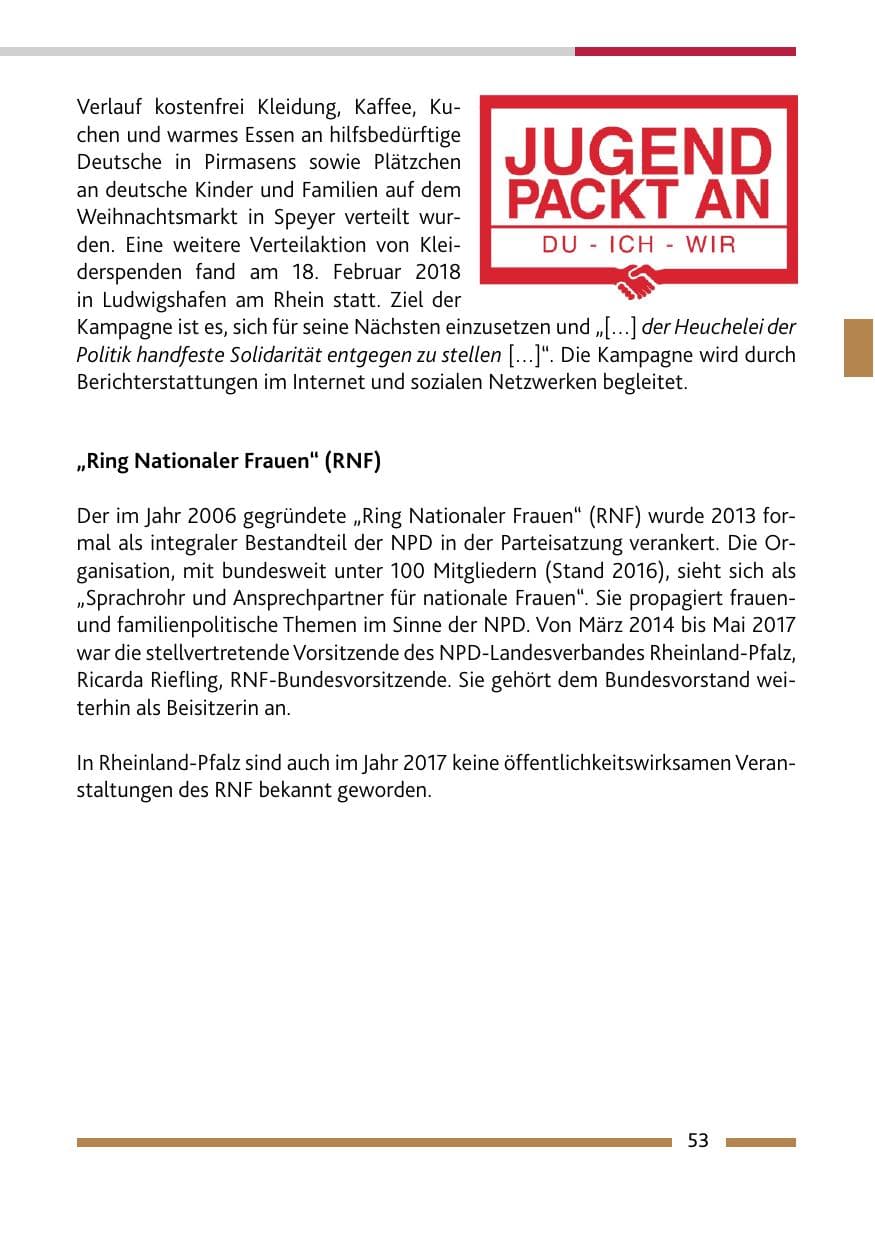 Seite 53 des Verfassungsschutzbericht 2017 Rheinland-Pfalz
