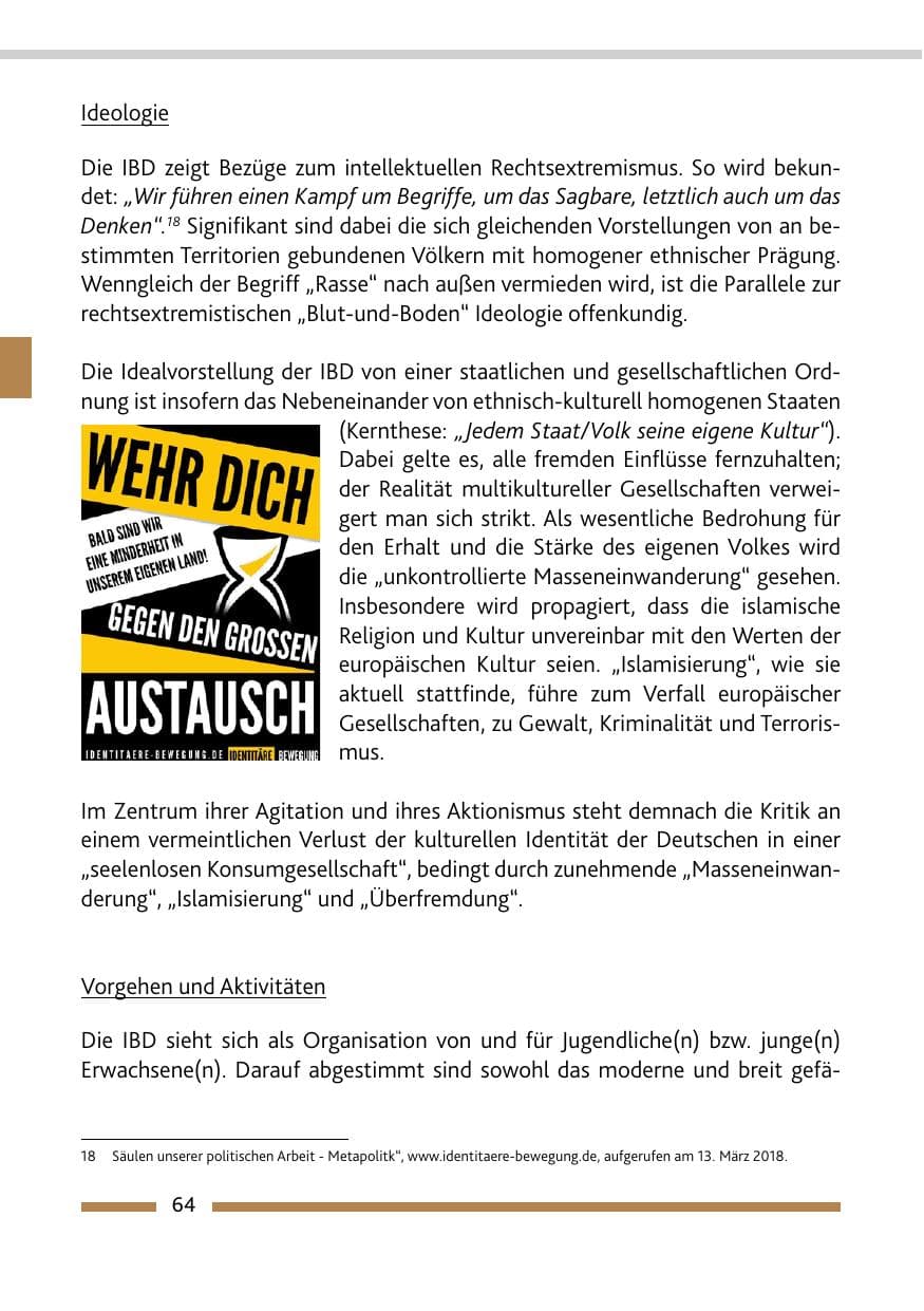 Seite 64 des Verfassungsschutzbericht 2017 Rheinland-Pfalz