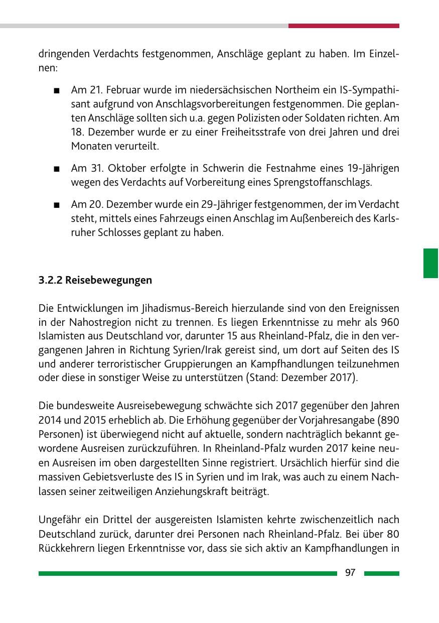 Seite 97 des Verfassungsschutzbericht 2017 Rheinland-Pfalz