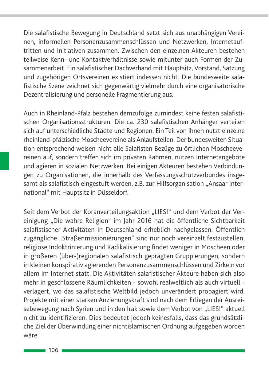Seite 107 des Verfassungsschutzbericht 2018 Rheinland-Pfalz