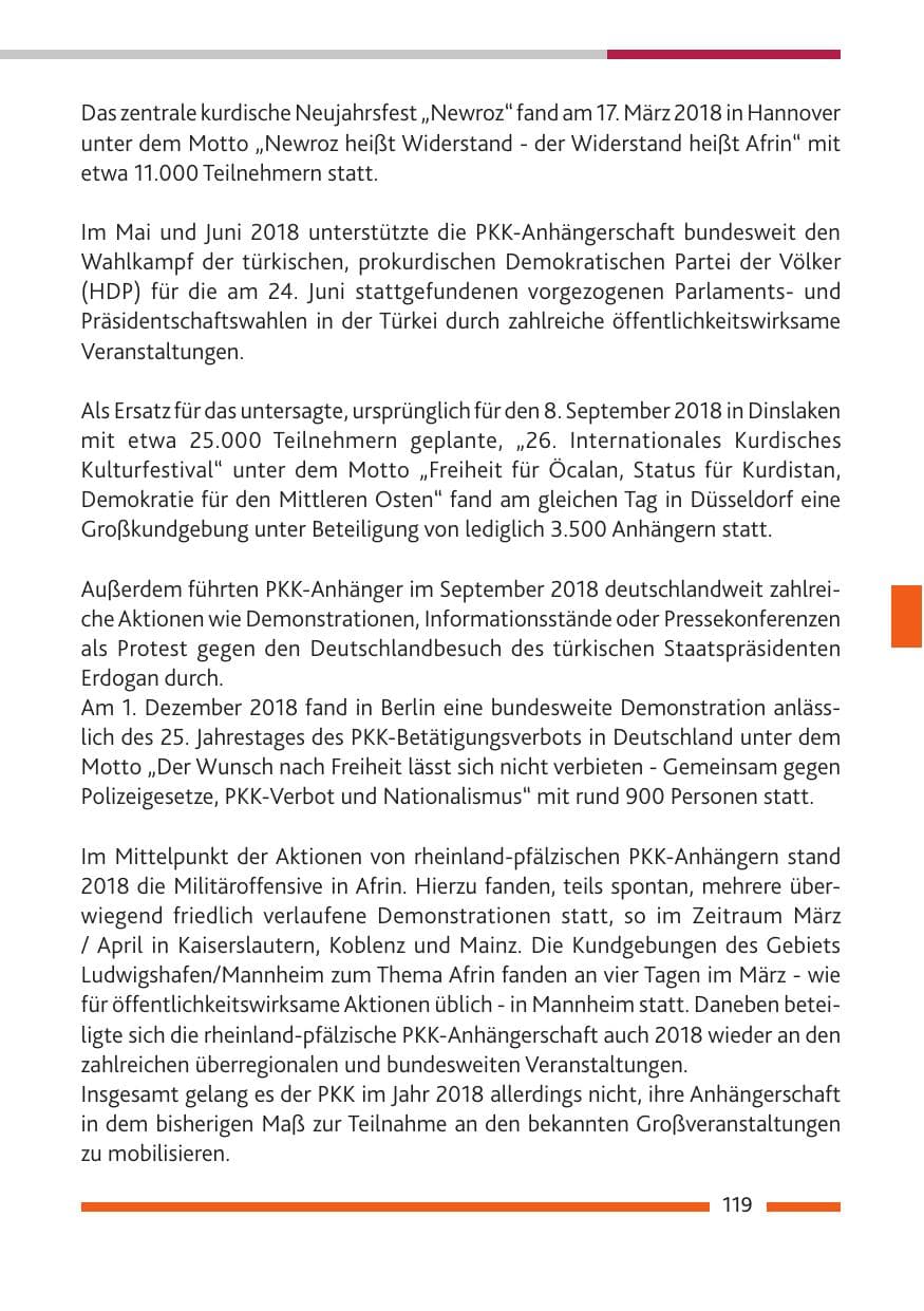 Seite 120 des Verfassungsschutzbericht 2018 Rheinland-Pfalz