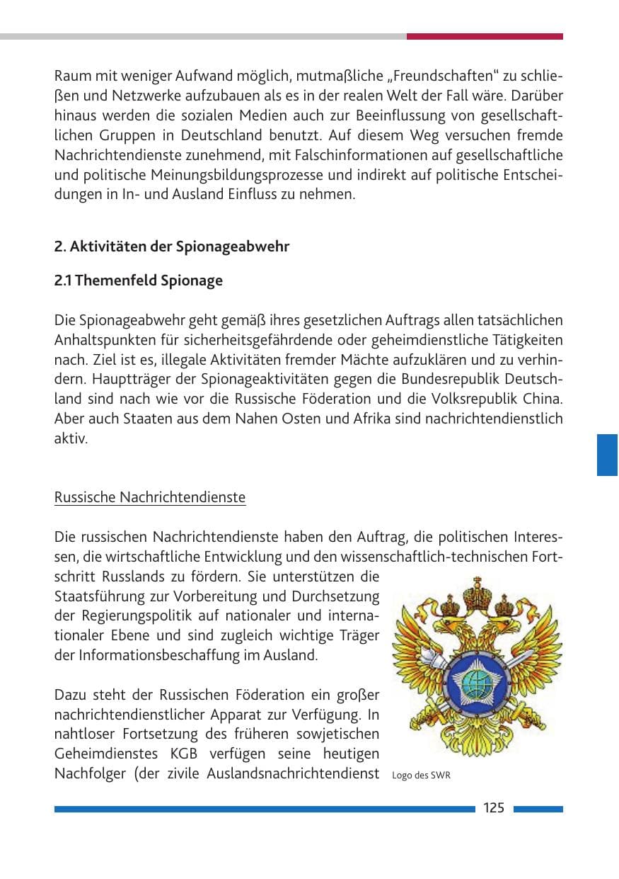 Seite 126 des Verfassungsschutzbericht 2018 Rheinland-Pfalz