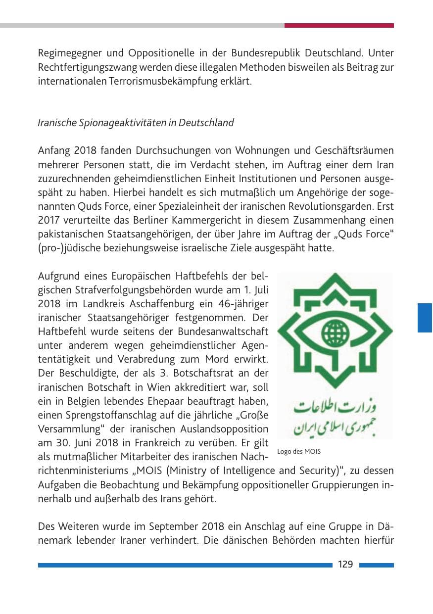 Seite 130 des Verfassungsschutzbericht 2018 Rheinland-Pfalz