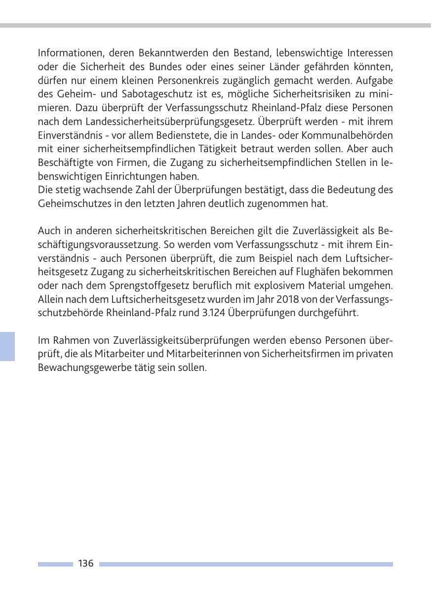 Seite 137 des Verfassungsschutzbericht 2018 Rheinland-Pfalz