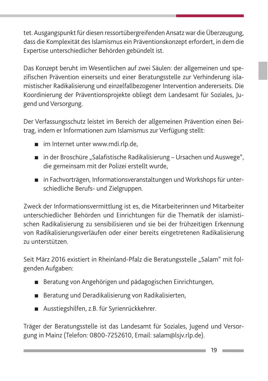 Seite 20 des Verfassungsschutzbericht 2018 Rheinland-Pfalz