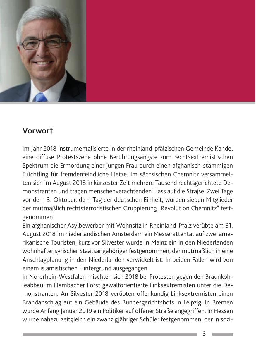 Seite 4 des Verfassungsschutzbericht 2018 Rheinland-Pfalz