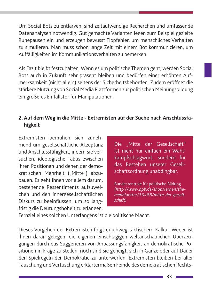 Seite 34 des Verfassungsschutzbericht 2018 Rheinland-Pfalz