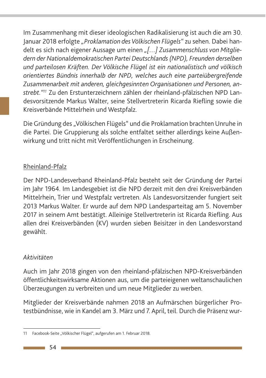 Seite 55 des Verfassungsschutzbericht 2018 Rheinland-Pfalz