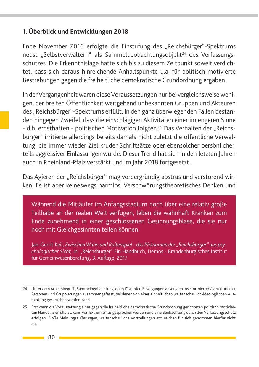 Seite 81 des Verfassungsschutzbericht 2018 Rheinland-Pfalz