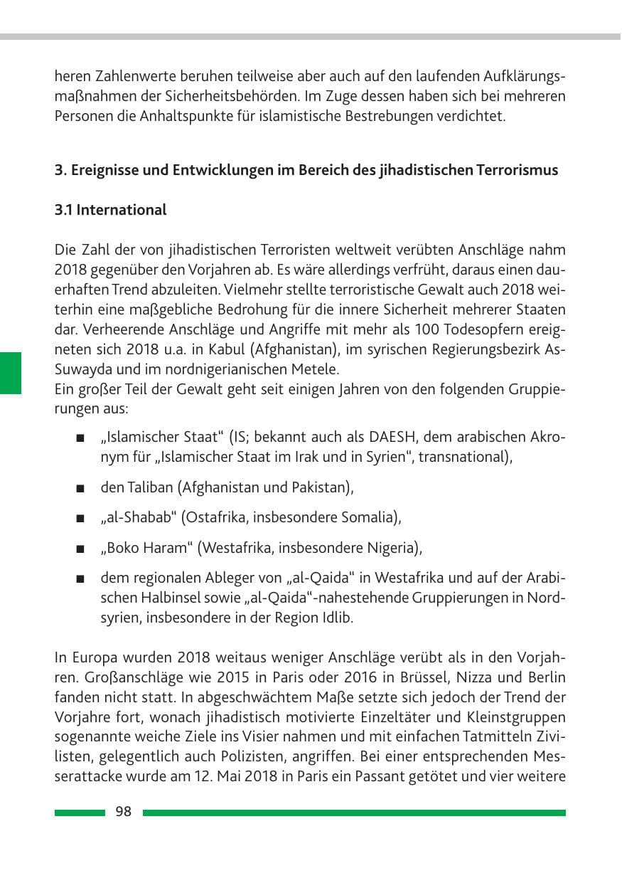 Seite 99 des Verfassungsschutzbericht 2018 Rheinland-Pfalz