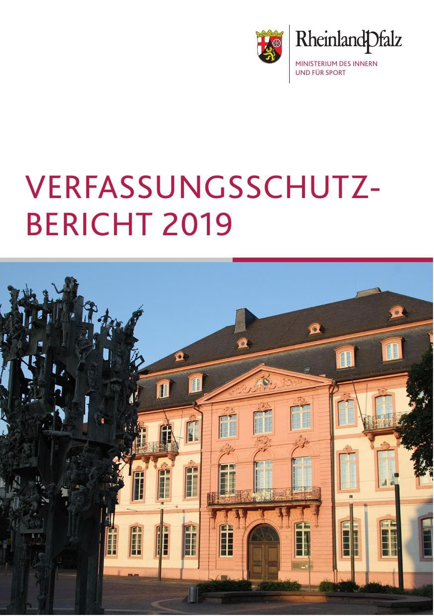 Seite 1 des Verfassungsschutzbericht 2019 Rheinland-Pfalz
